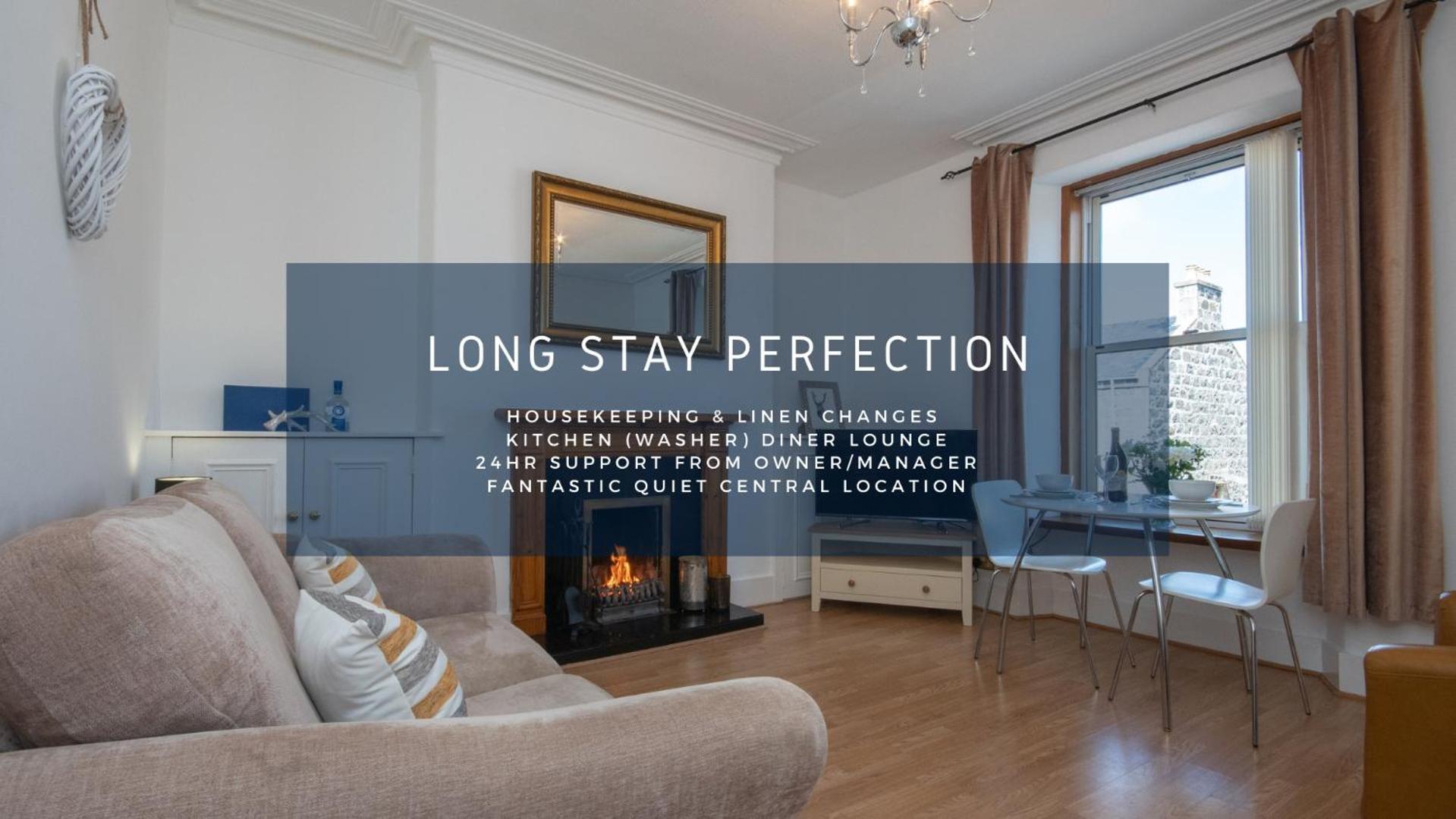 Dwellcome Home Ltd 1 Bed Apt, Half Mile To Union Street Yet Quiet, Free Parking, Fast Wifi, Ideal For Long Term Contractor, Etc Stays, Fully Equipped Kitchen, Regular Housekeeping Option - See Our Site For Assurance Aberdeen Eksteriør billede